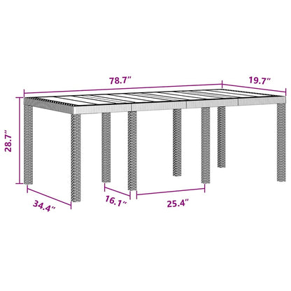 Garden Dining Set 9 pcs Brown Polt rattan