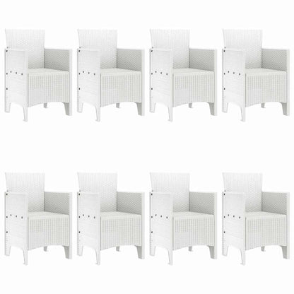 Garden Dining Set 9 pcs White Polt rattan