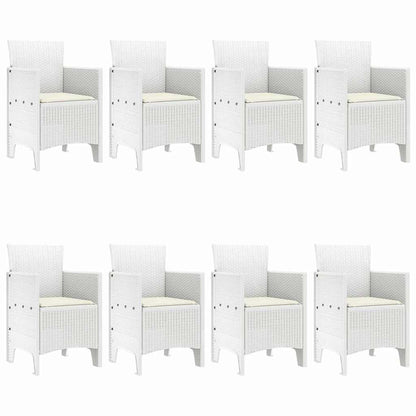 Garden Dining Set 9 pcs White Polt rattan