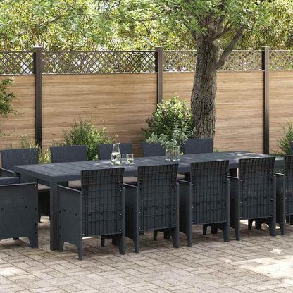 Garden Dining Set with Cushions with Cushion 13 pcs Anthracite