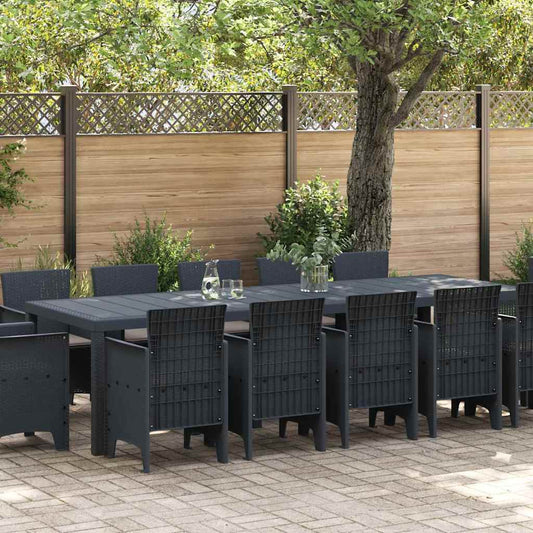 Garden Dining Set with Cushions with Cushion 13 pcs Anthracite