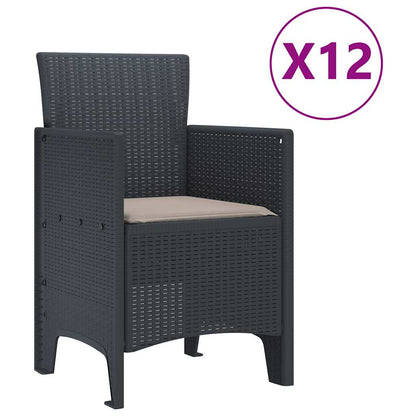 Garden Dining Set with Cushions with Cushion 13 pcs Anthracite