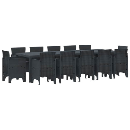 Garden Dining Set with Cushion 13 pcs Anthracite Plastic