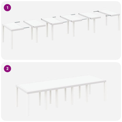 Garden Dining Set 13 pcs White Poly rattan and Cotton
