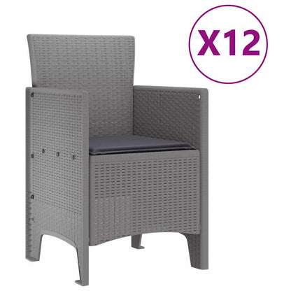 Garden Dining Set with Cushion Light grey and Anthracite