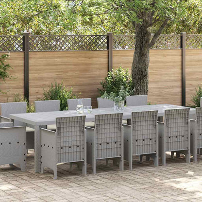 Garden Dining Set with Cushion 13 pcs Light grey