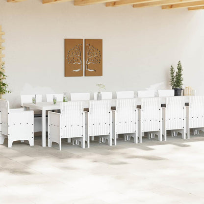 Garden Dining Set 17 pcs White Polt rattan
