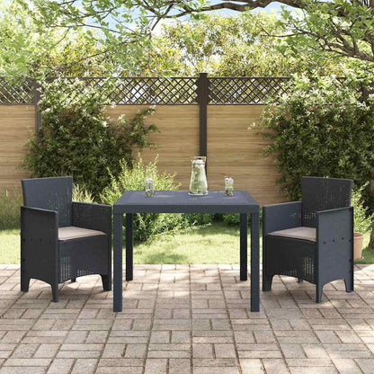 Garden Dining Set 3 pcs Anthracite Polt rattan