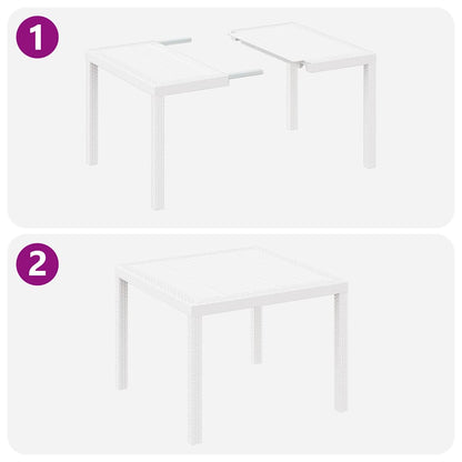 Garden Dining Set 3 pcs White Polt rattan