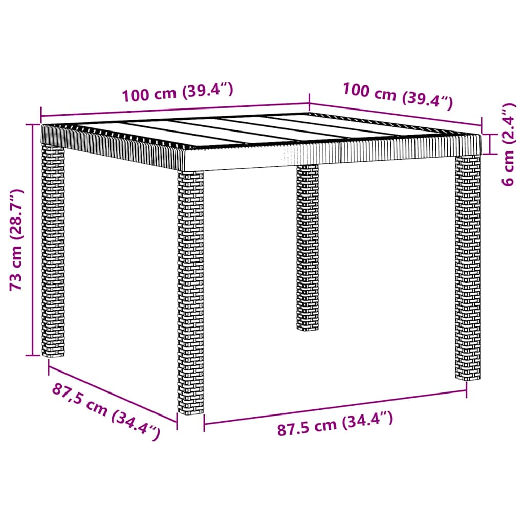 Garden Dining Set 3 pcs Light Grey Polt rattan