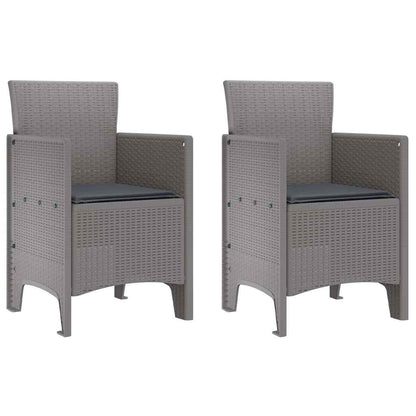 Garden Dining Set 3 pcs Light Grey Polt rattan