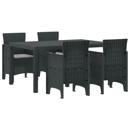 Garden Dining Set 5 pcs Anthracite Polt rattan