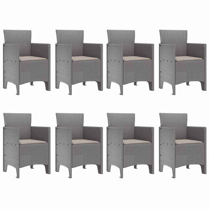 Garden Dining Set 9 pcs White Polt rattan
