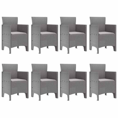 Garden Dining Set 9 pcs White Polt rattan