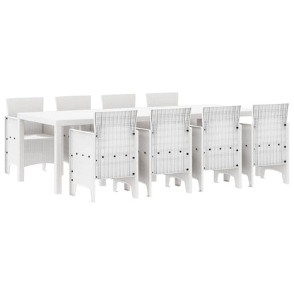 Garden Dining Set 9 pcs Light Grey Polt rattan