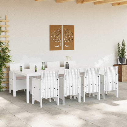 Garden Dining Set 9 pcs Light Grey Polt rattan