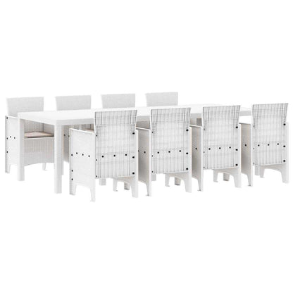 Garden Dining Set 9 pcs Light Grey Polt rattan