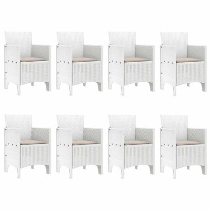 Garden Dining Set 9 pcs Light Grey Polt rattan
