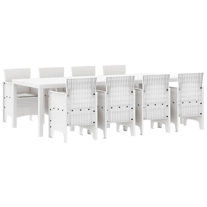 Garden Dining Set 9 pcs Light Grey Polt rattan