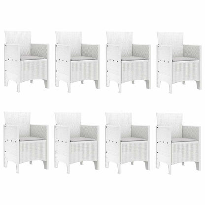 Garden Dining Set 9 pcs Light Grey Polt rattan