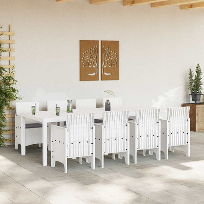Garden Dining Set 9 pcs Light Grey Polt rattan
