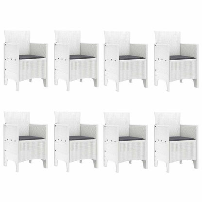 Garden Dining Set 9 pcs Light Grey Polt rattan