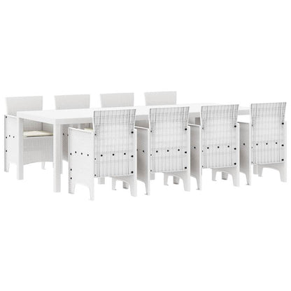 Garden Dining Set 9 pcs Light Grey Polt rattan