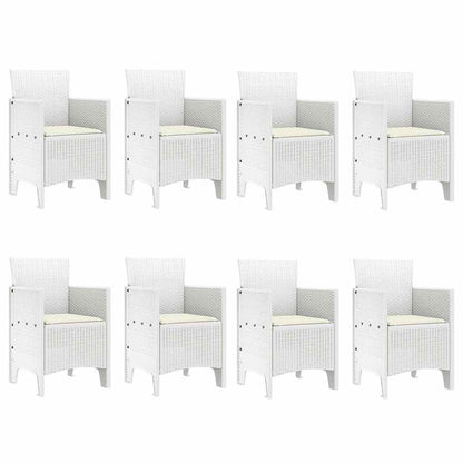 Garden Dining Set 9 pcs Light Grey Polt rattan