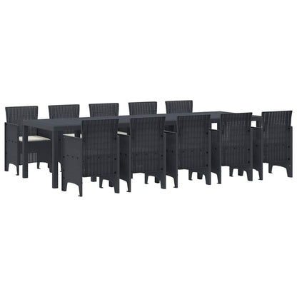 Garden Dining Set with Cushion 11 pcs Anthracite and Cream