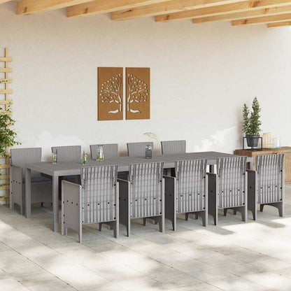 Garden Dining Set with Cushion 11 pcs Light grey and Anthracite