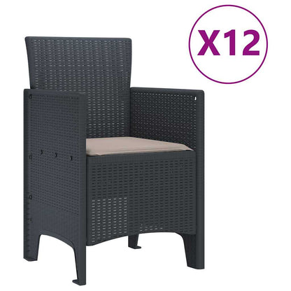 Garden Dining Set 13 pcs Anthracite Polt rattan
