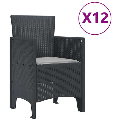 Garden Dining Set 13 pcs Anthracite Polt rattan