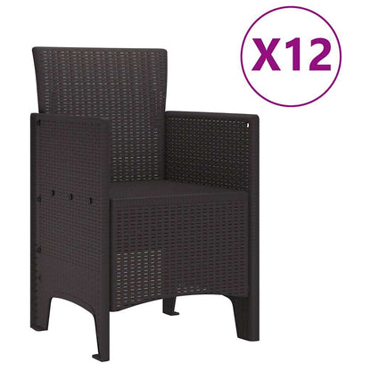 Garden Dining Set 13 pcs Brown Polt rattan