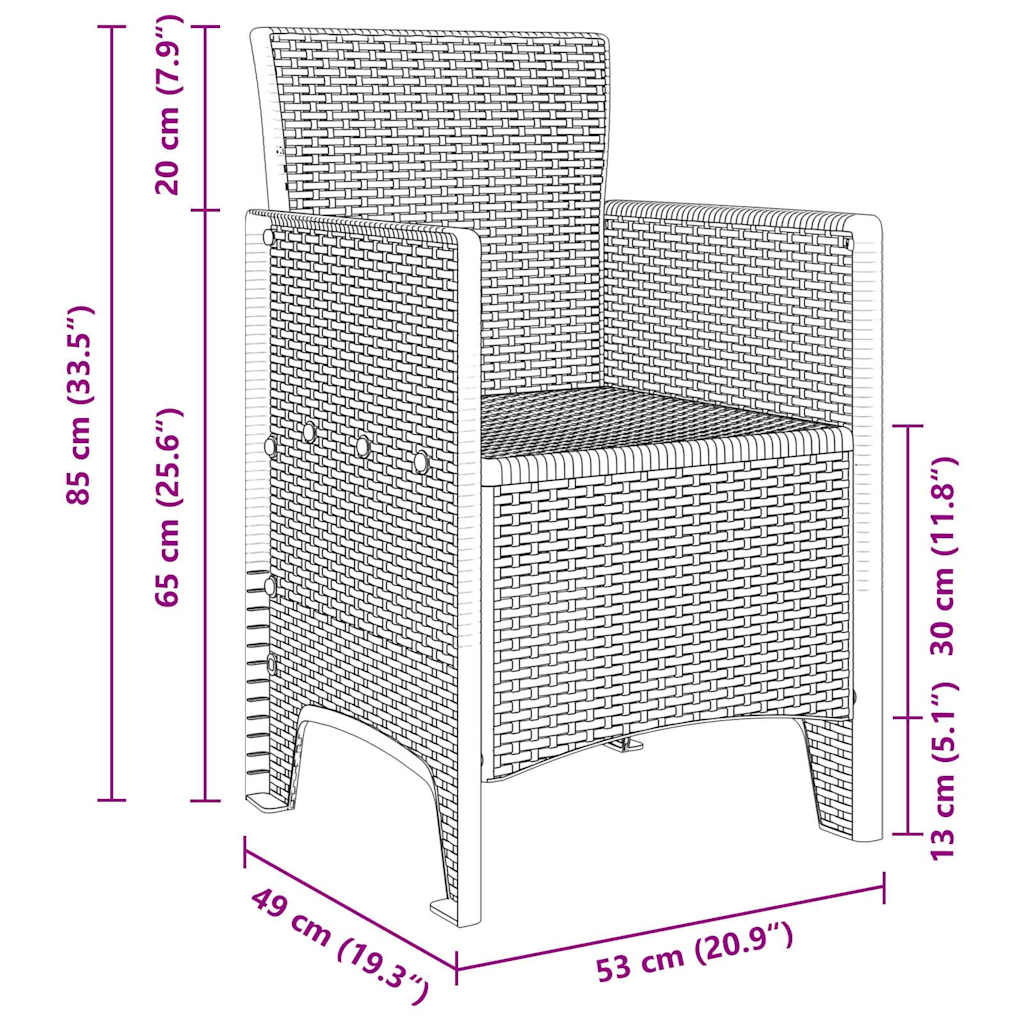 Garden Dining Set 13 pcs Light Grey Polt rattan