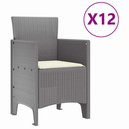 Garden Dining Set 13 pcs Light Grey Polt rattan
