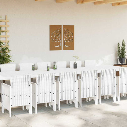 Garden Dining Set 15 pcs White Polt rattan
