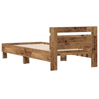 Bed Frame with Headboard Old Wood 90 x 200 cm Engineered Wood