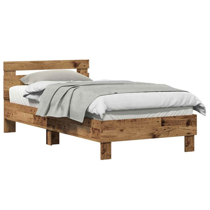Bed Frame with Headboard Old wood 90 x 190 cm Engineered Wood