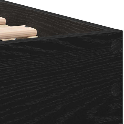 Bed Frame with Headboard Black oak 90 x 190 cm Engineered Wood
