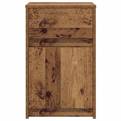 LED Bedside Cabinet with Drawer 2 pcs Old wood 38 x 34 x 61 cm
