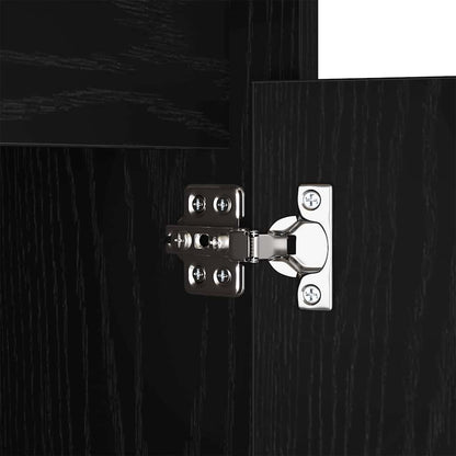 LED Bedside Cabinet Black oak 38 x 34 x 61 cm Engineered wood