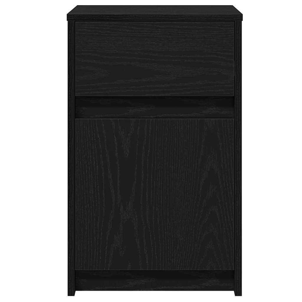 LED Bedside Cabinet Black oak 38 x 34 x 61 cm Engineered wood