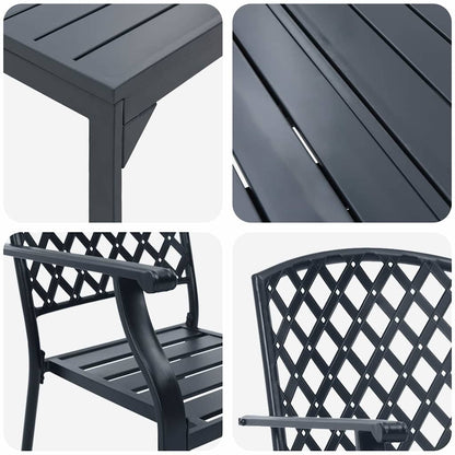 Garden Dining Set 9 pcs Anthracite Steel