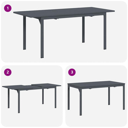 Garden Dining Set 9 pcs Anthracite Steel and poly rattan