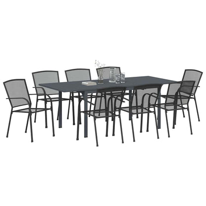 Garden Dining Set 9 pcs Steel