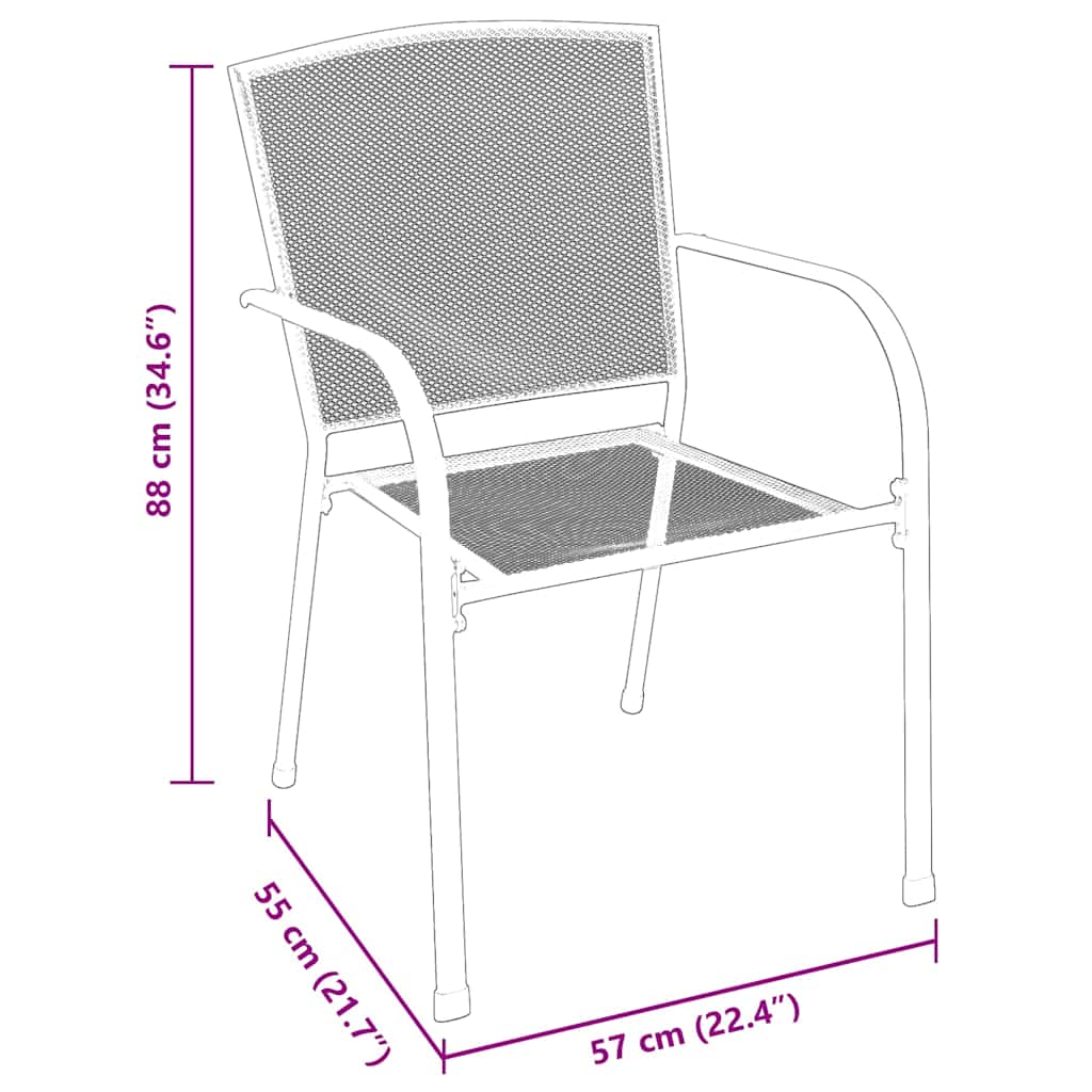 Garden Dining Set 9 pcs Steel