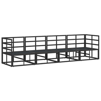 Garden Sofa Set with Cushion Black Aluminium