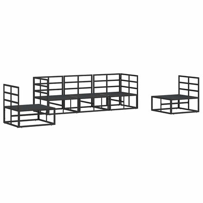 Garden Sofa Set with Cushion Black Aluminium