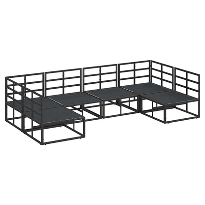 Garden Sofa Set with Cushion Black Aluminium