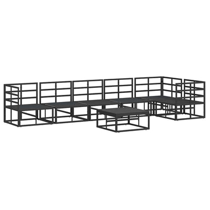 Garden Sofa Set with Cushion Black Aluminium